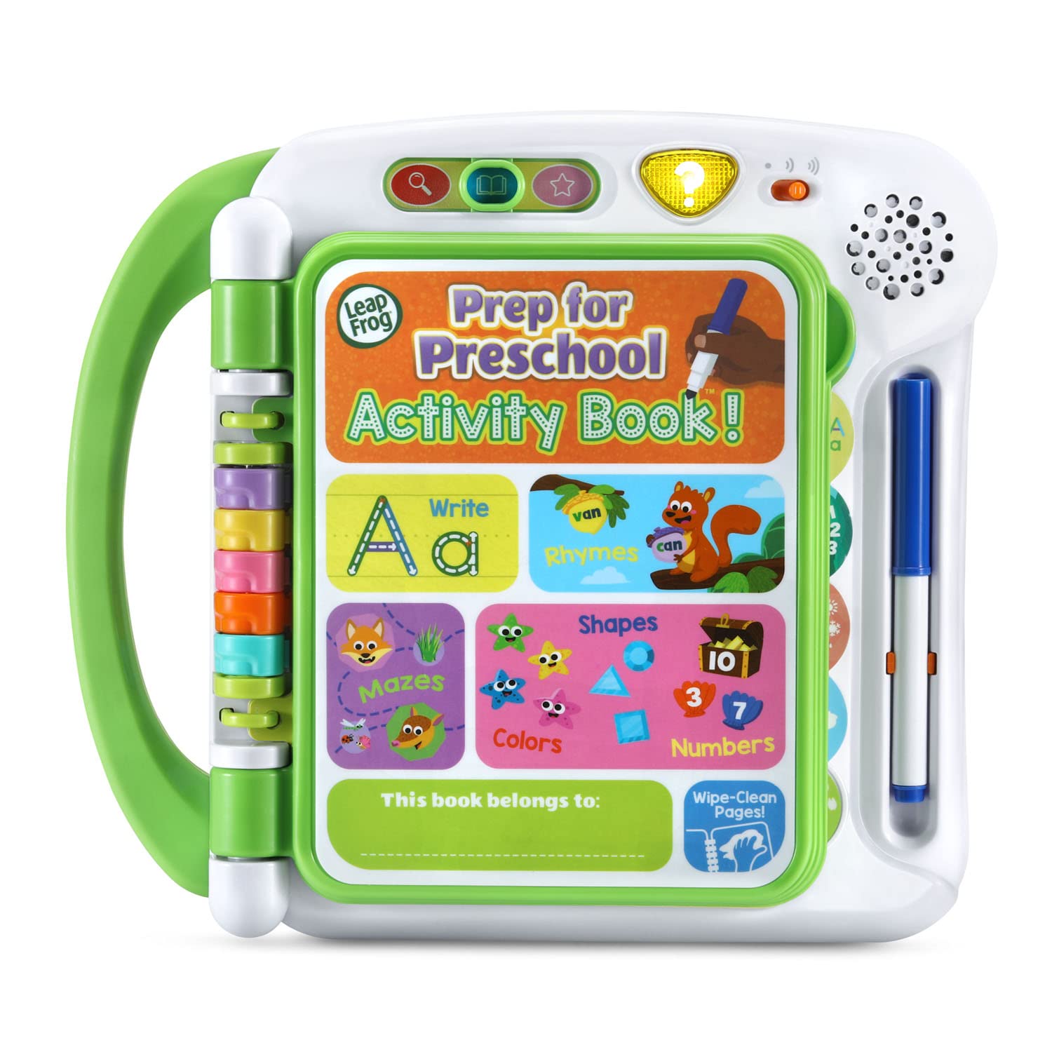 LeapFrog portada del libro mostrando actividades y beneficio de preparación escolar