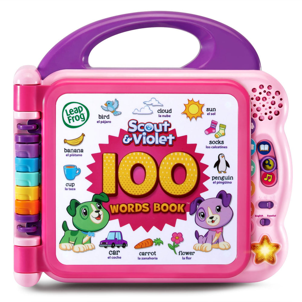 LeapFrog portada del libro Scout and Violet mostrando personajes y beneficio educativo