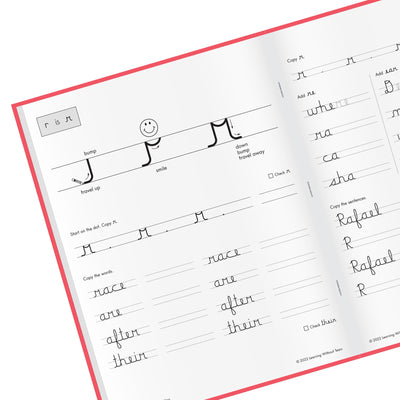 Learning Without Tears comparación de tamaño del cuaderno para escala y portabilidad