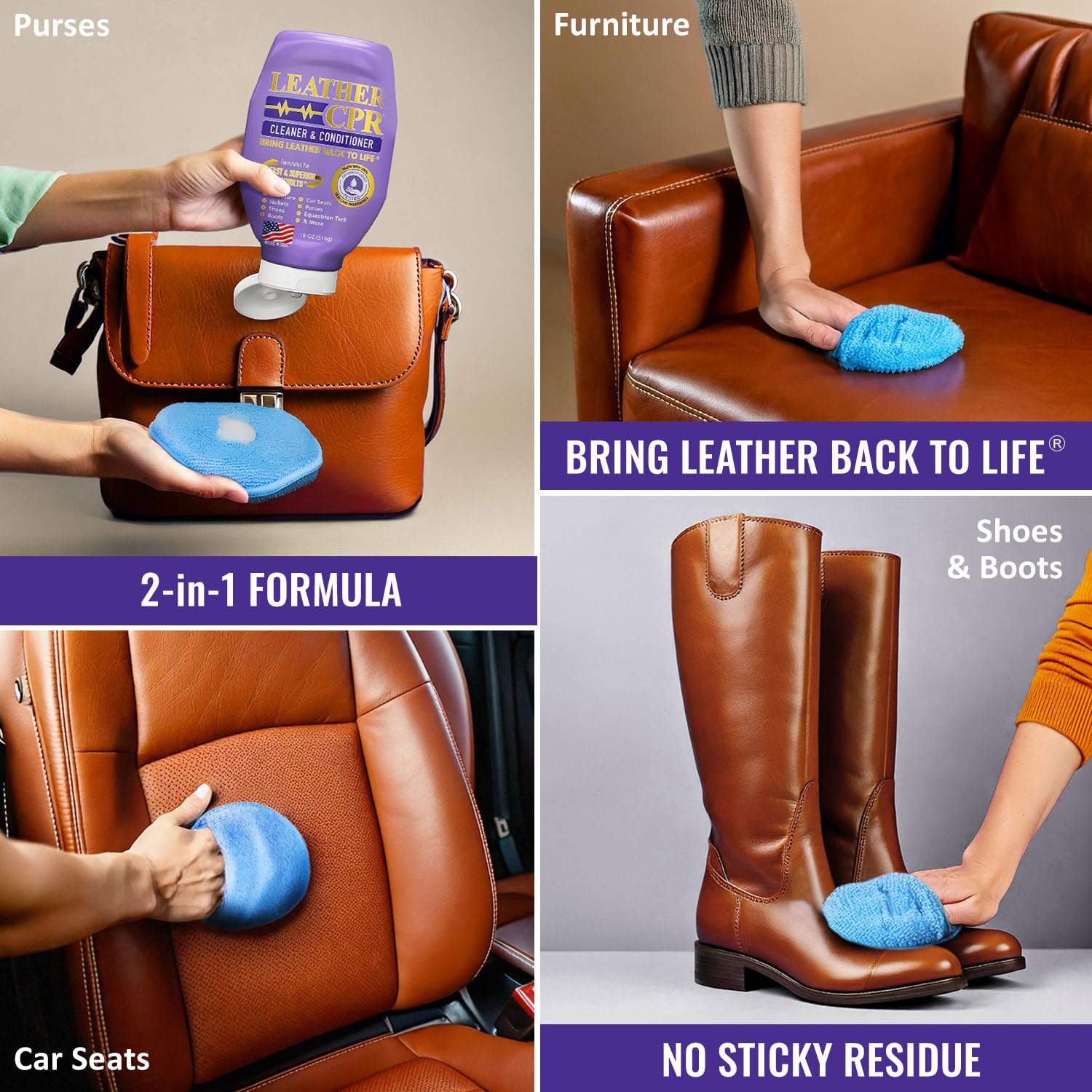 Leather CPR usado en chaqueta y botas mostrando suavidad recuperada