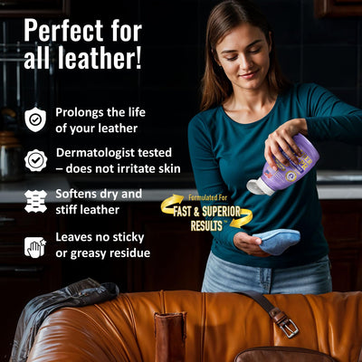 Leather CPR comparación antes y después recuperando color y flexibilidad