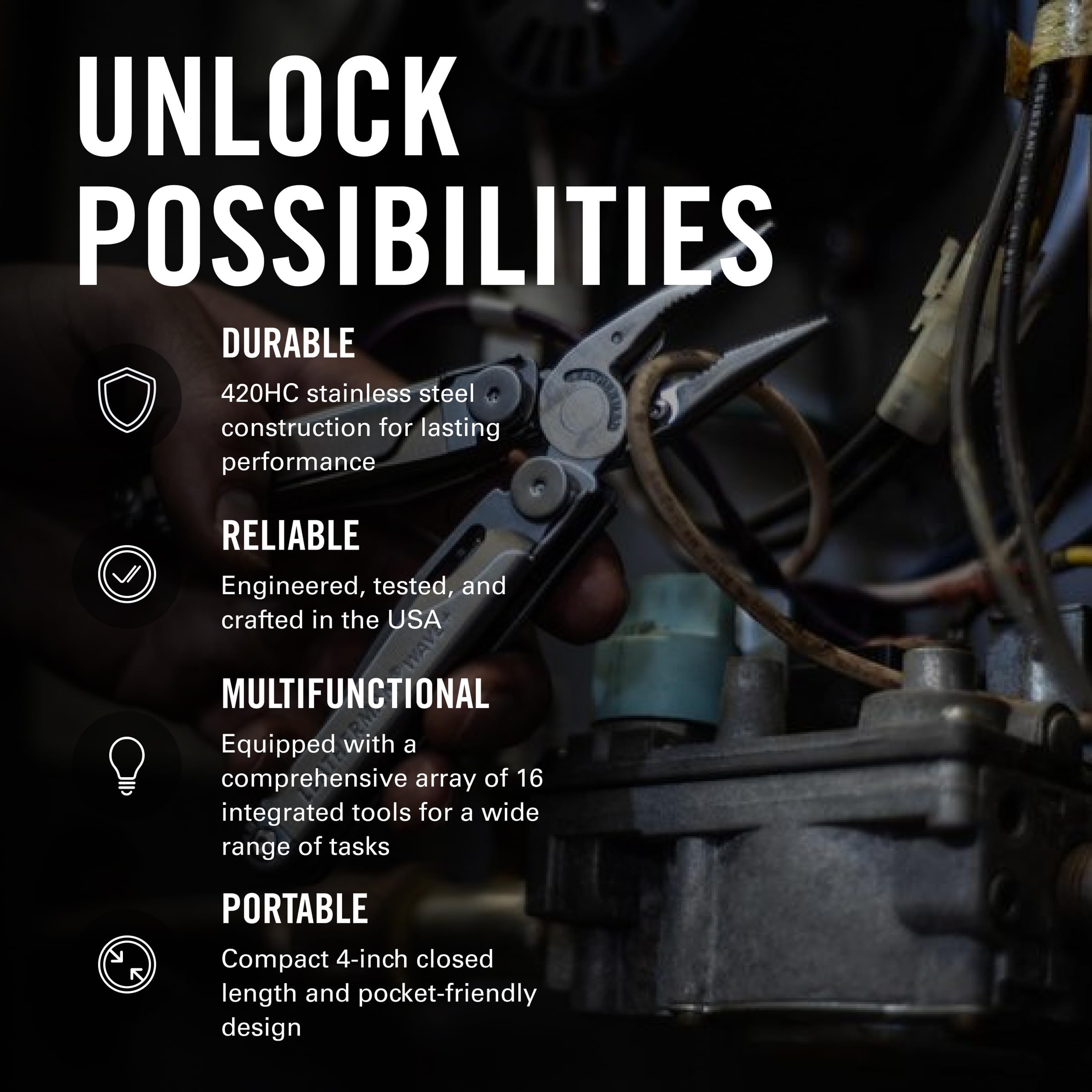 Leatherman Wave Plus close-up of replaceable wire cutters for long-term serviceability