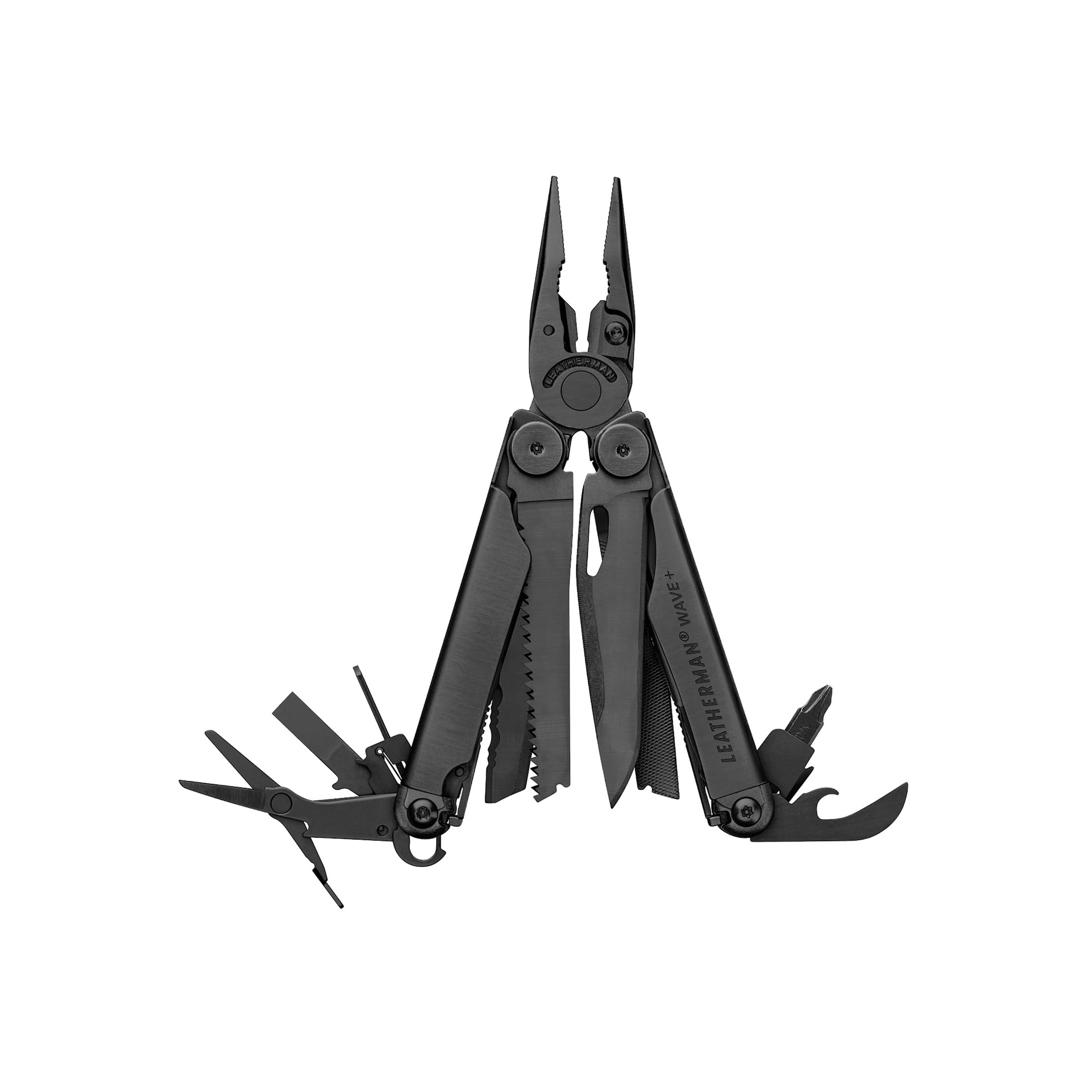 Leatherman Wave Plus front view showing tools and compact design for reliable repair