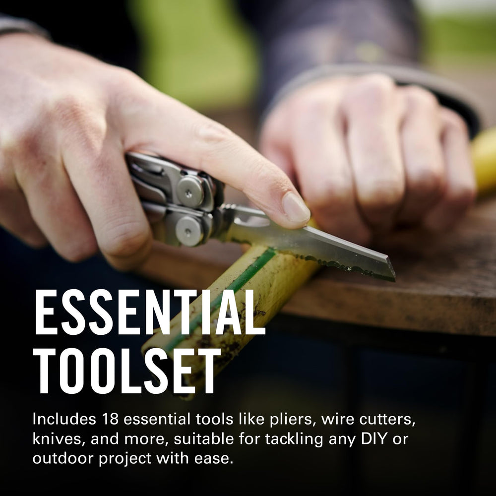 Leatherman Wave Plus serrated blade close-up for precise cutting performance