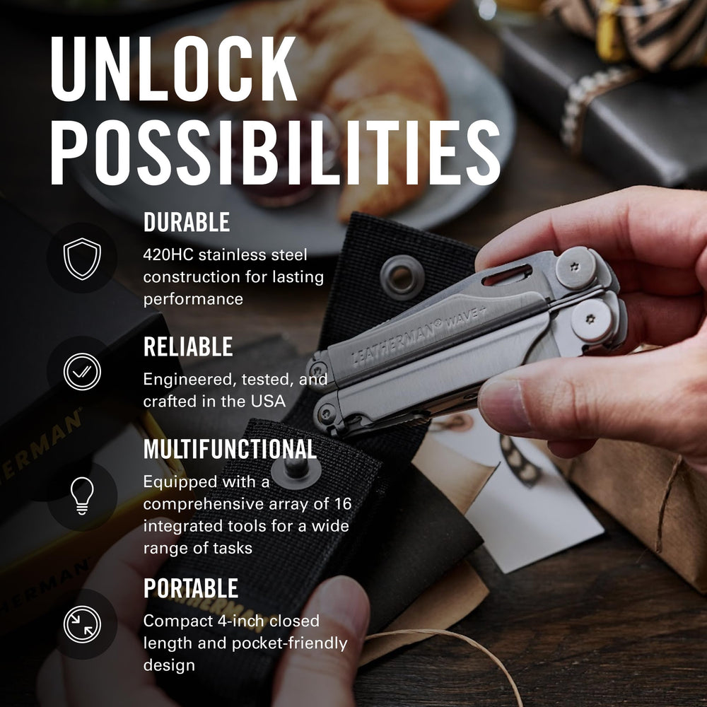 Leatherman Wave Plus scissors in action demonstrating spring-action ease