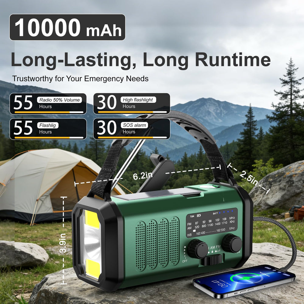 Leaton radio ubicado en tienda de campaña, ideal para camping