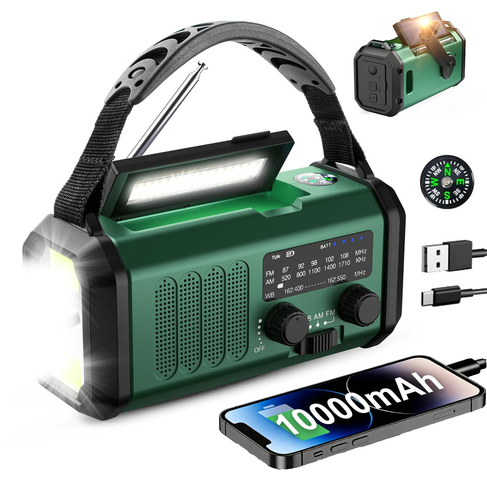 Leaton vista frontal del radio mostrando botones y pantalla, fácil uso