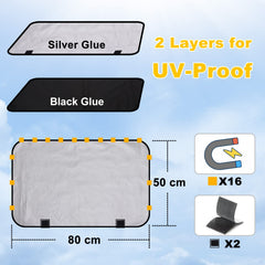 Lechin detalle de las dos capas reflectante y negra para bloquear luz y UV