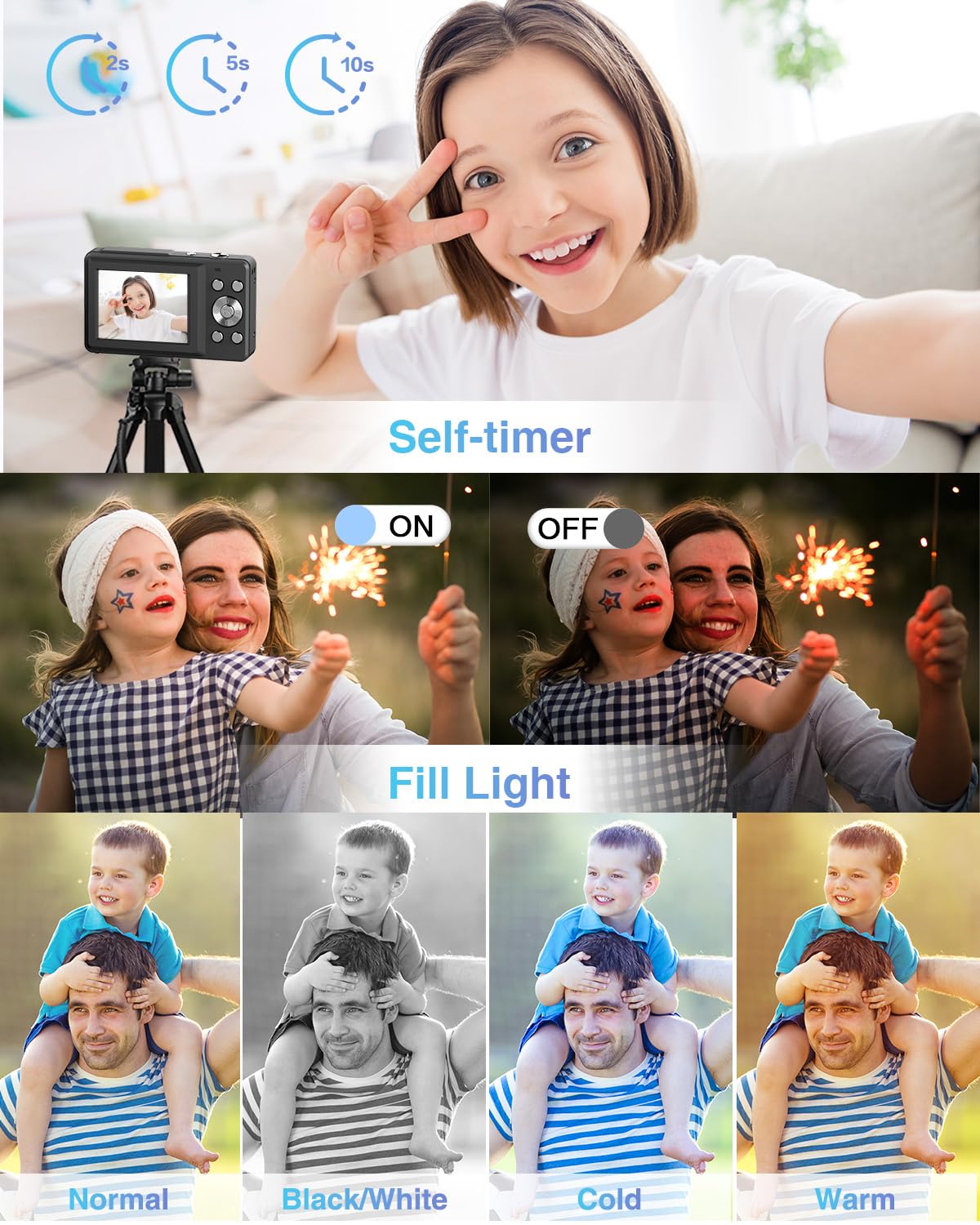 Lecran sample photos with creative filters, playful effects for kids