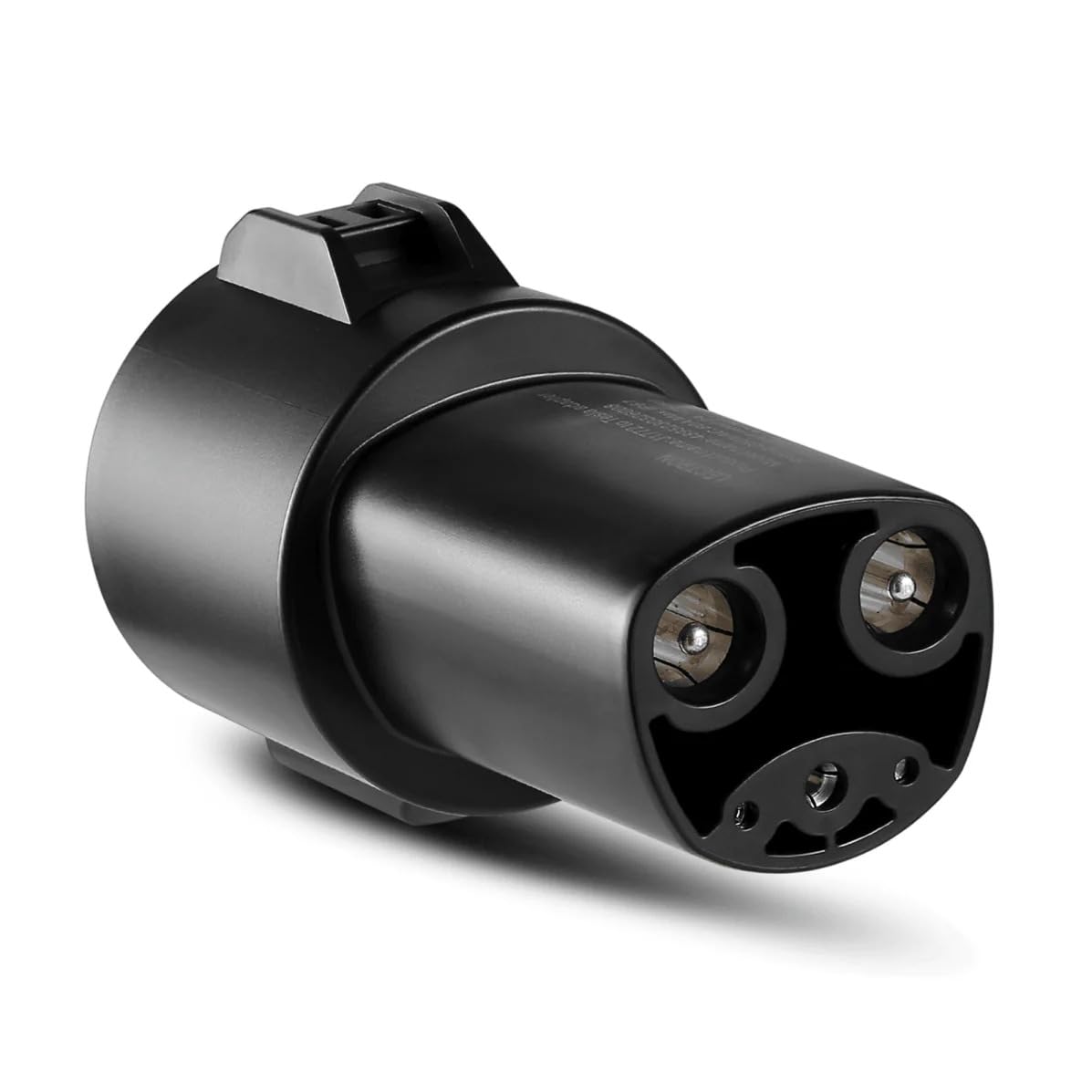 Lectron adaptador frontal mostrando el conector NACS y facilidad de uso