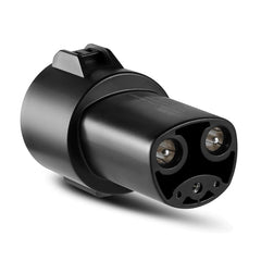 Lectron adaptador frontal mostrando el conector NACS y facilidad de uso
