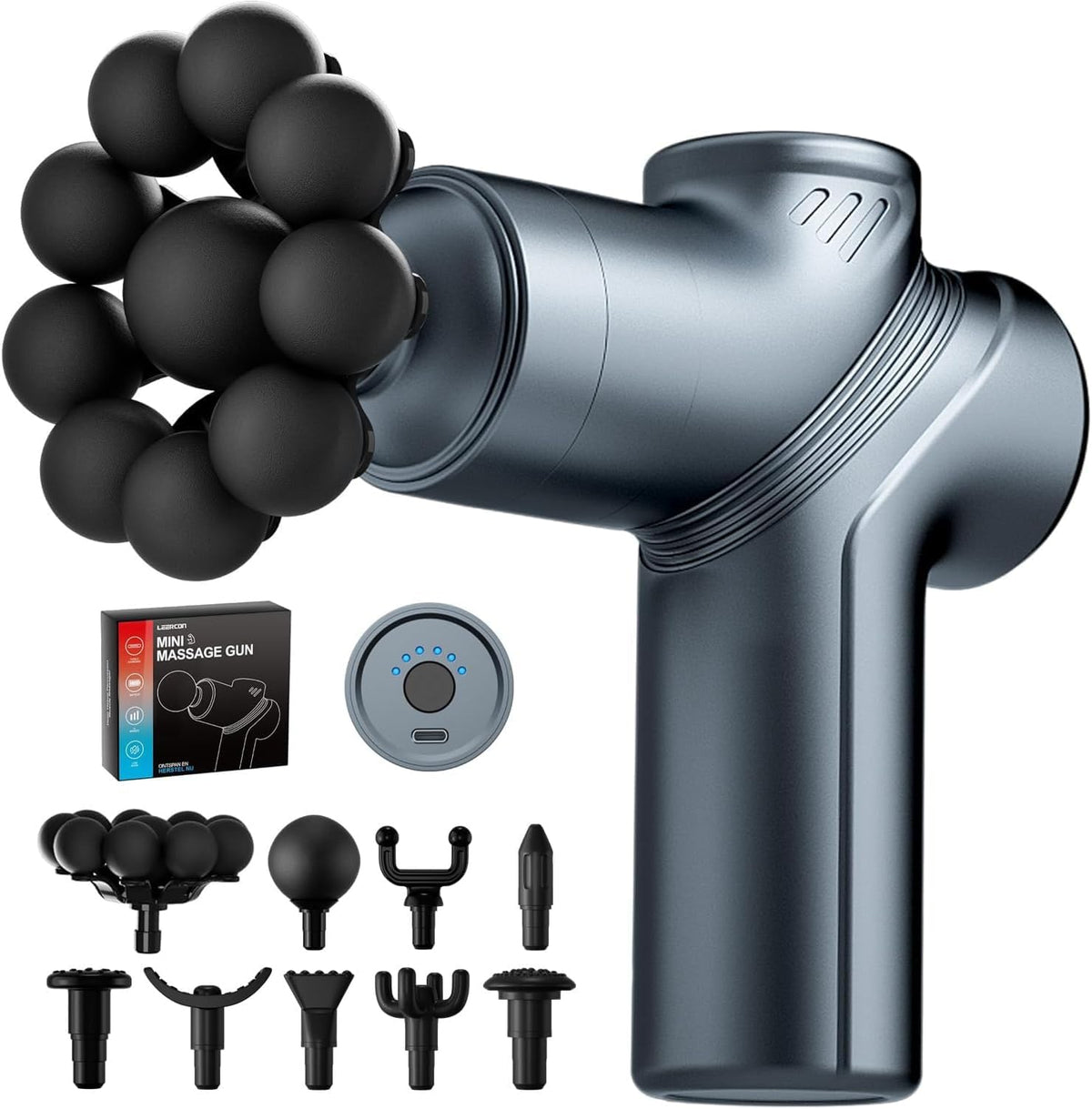 LEERCON frontal mostrando cuerpo y embalaje, portátil y compacto