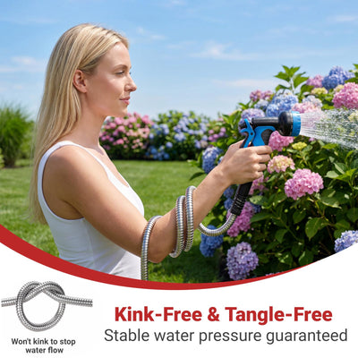 Lefree hose bent to show flexibility and kink‑free maneuvering