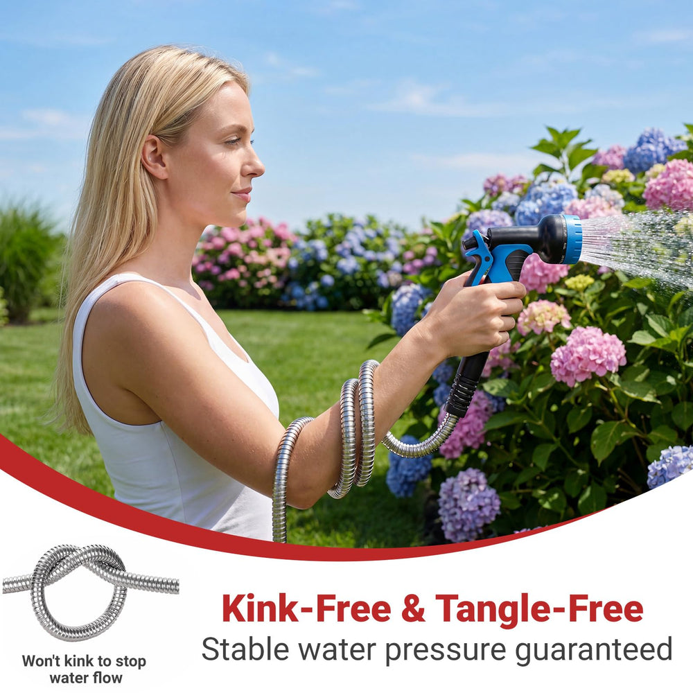 Lefree hose bent to show flexibility and kink‑free maneuvering