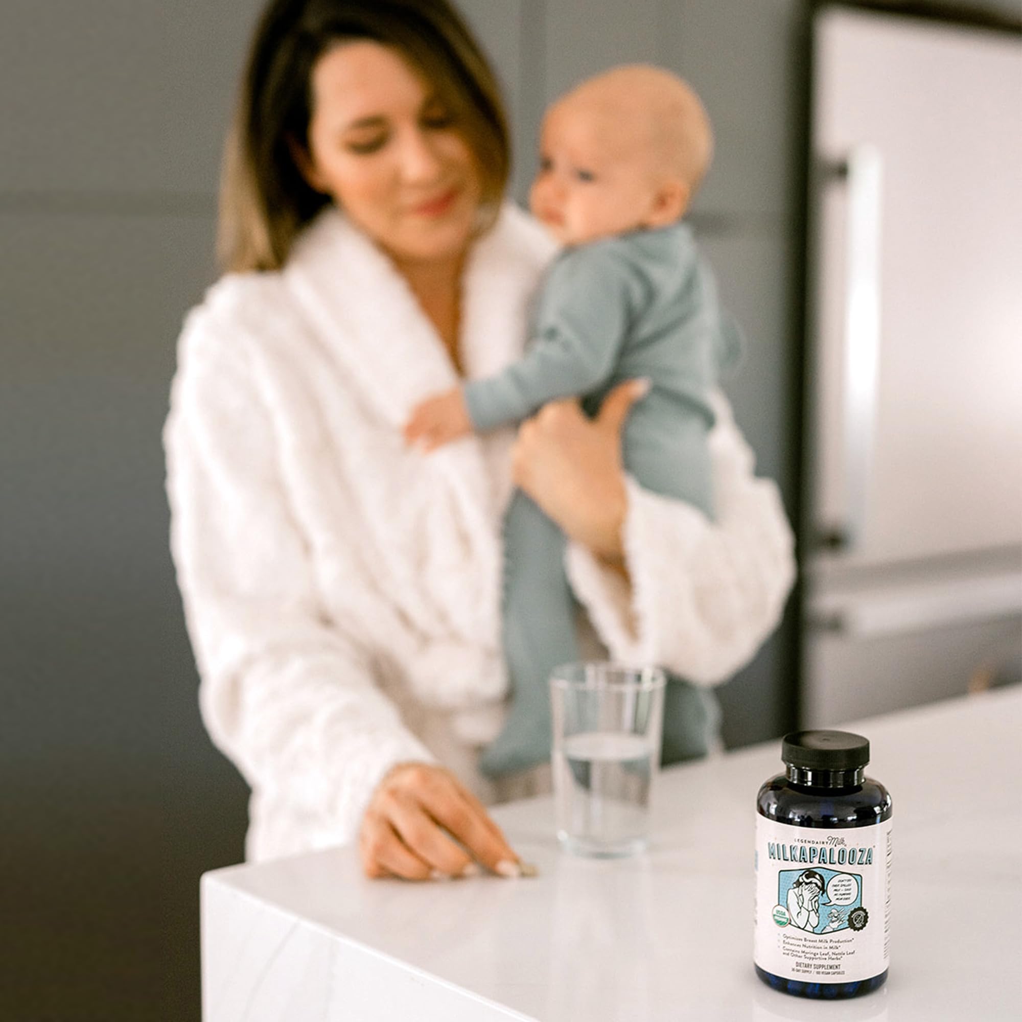 Legendairy Milk with mother breastfeeding showing practical use support