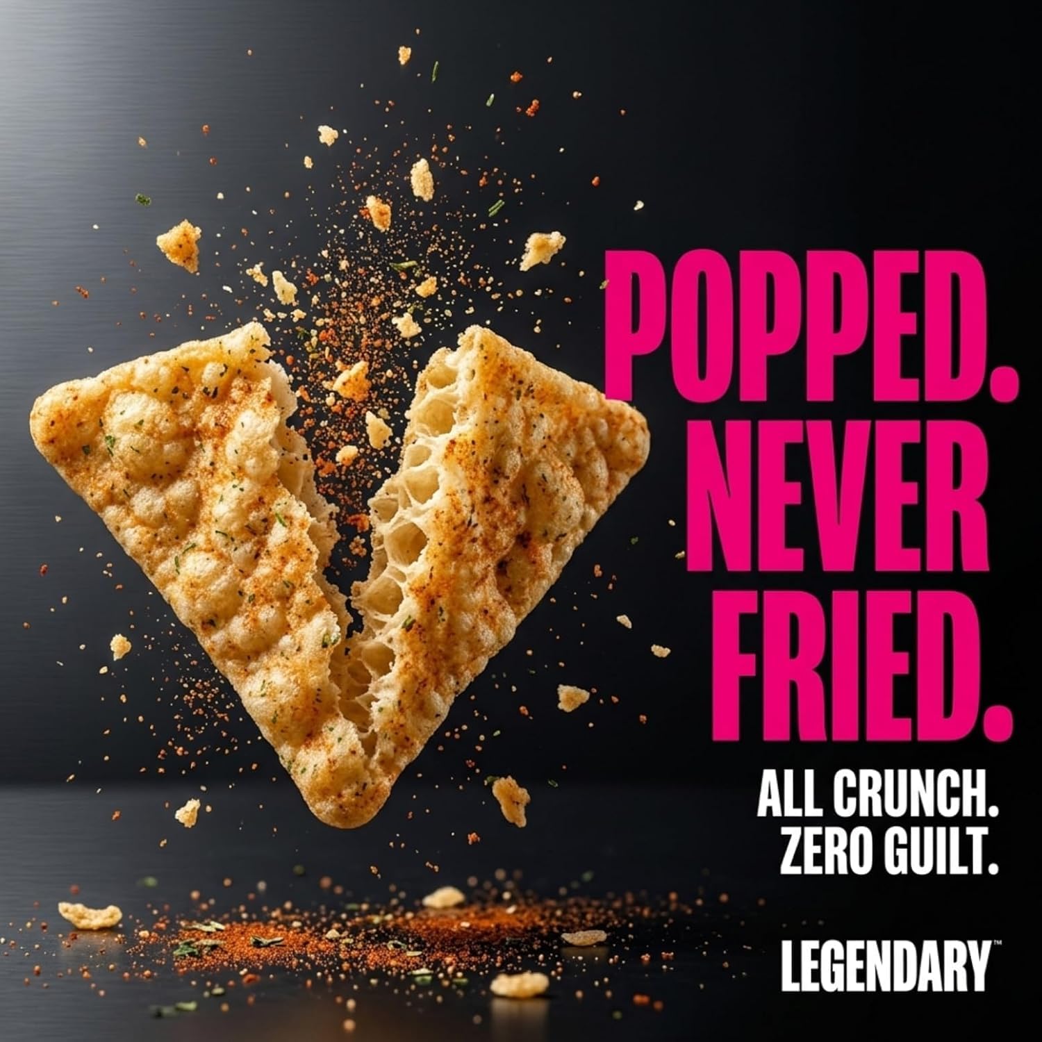 Legendary Foods chips en cuenco listos para servir con sabor intenso y crujiente