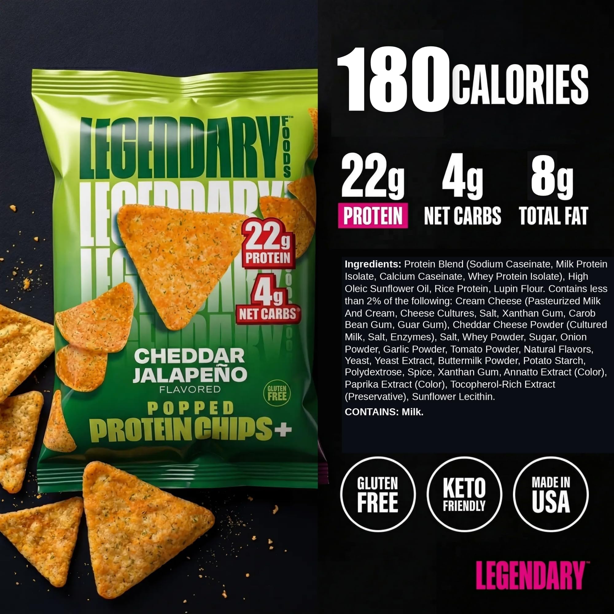Legendary Foods etiqueta nutricional legible que facilita conocer proteínas y carbohidratos