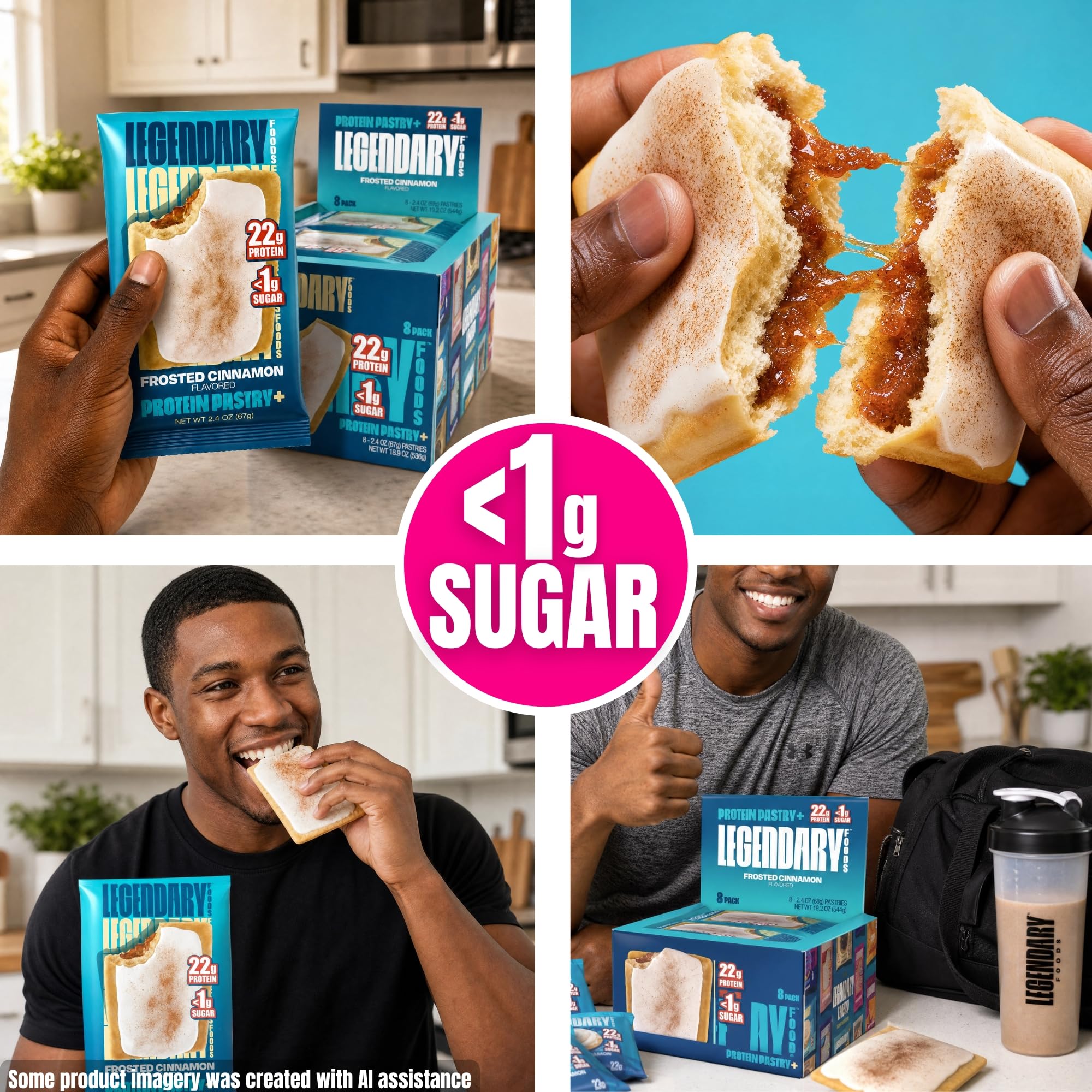 Legendary Foods pastel en mochila ideal para snacks fuera de casa