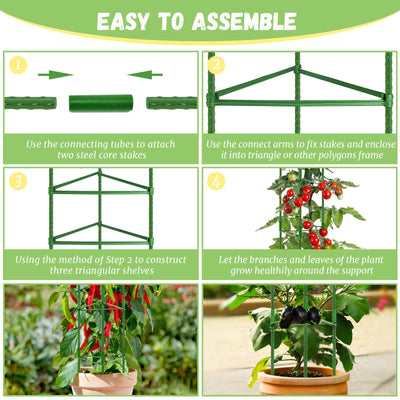 Legigo assembled hexagon trellis supporting tomato vines securely