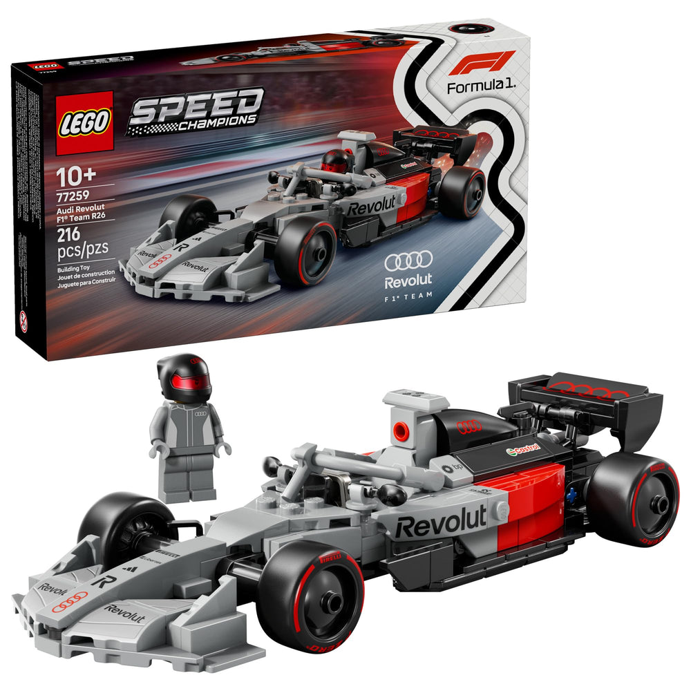 LEGO Audi Revolut F1 frontal mostrando diseño y atractivo para exhibir