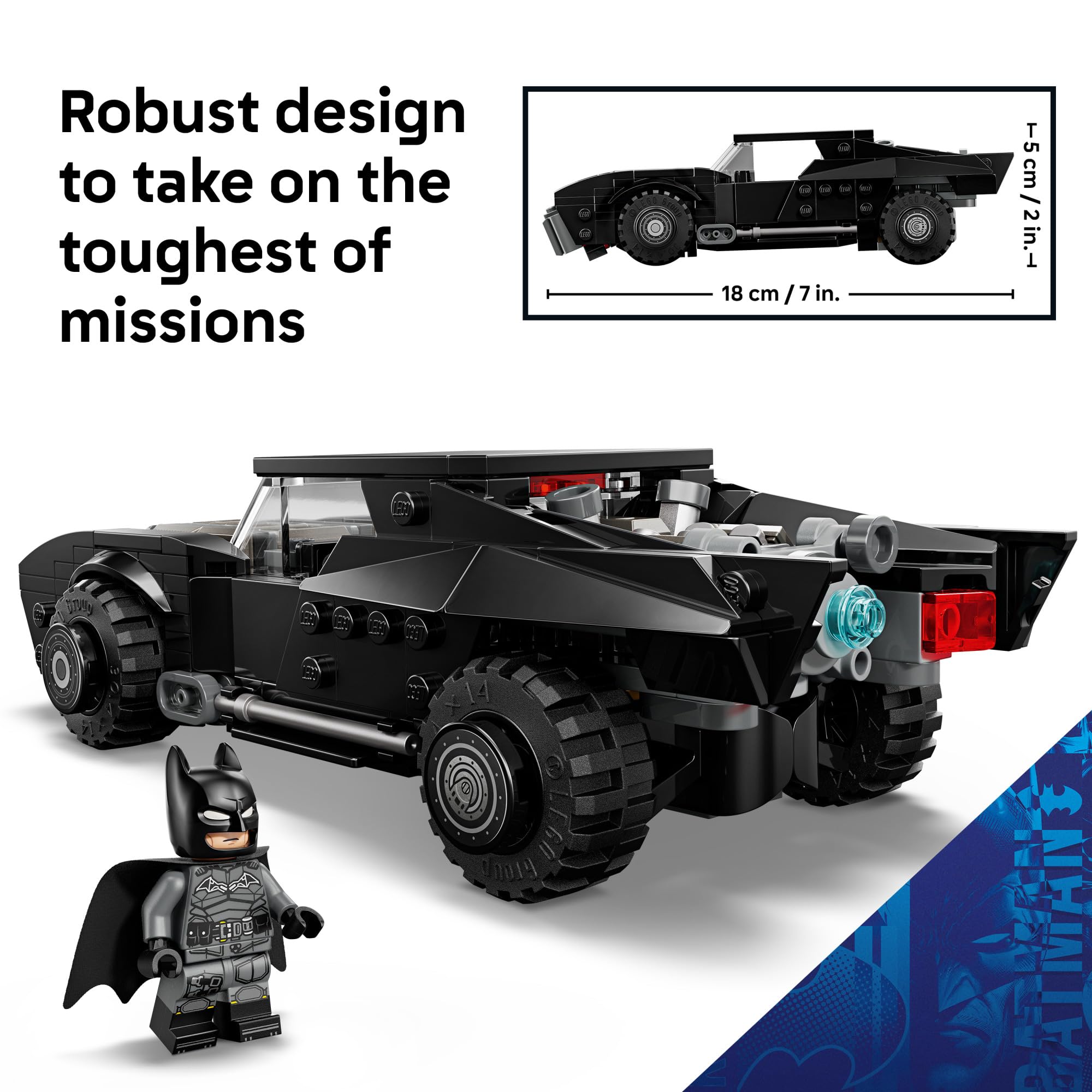 LEGO Batman minifigura con capa de tela para juego y exhibición