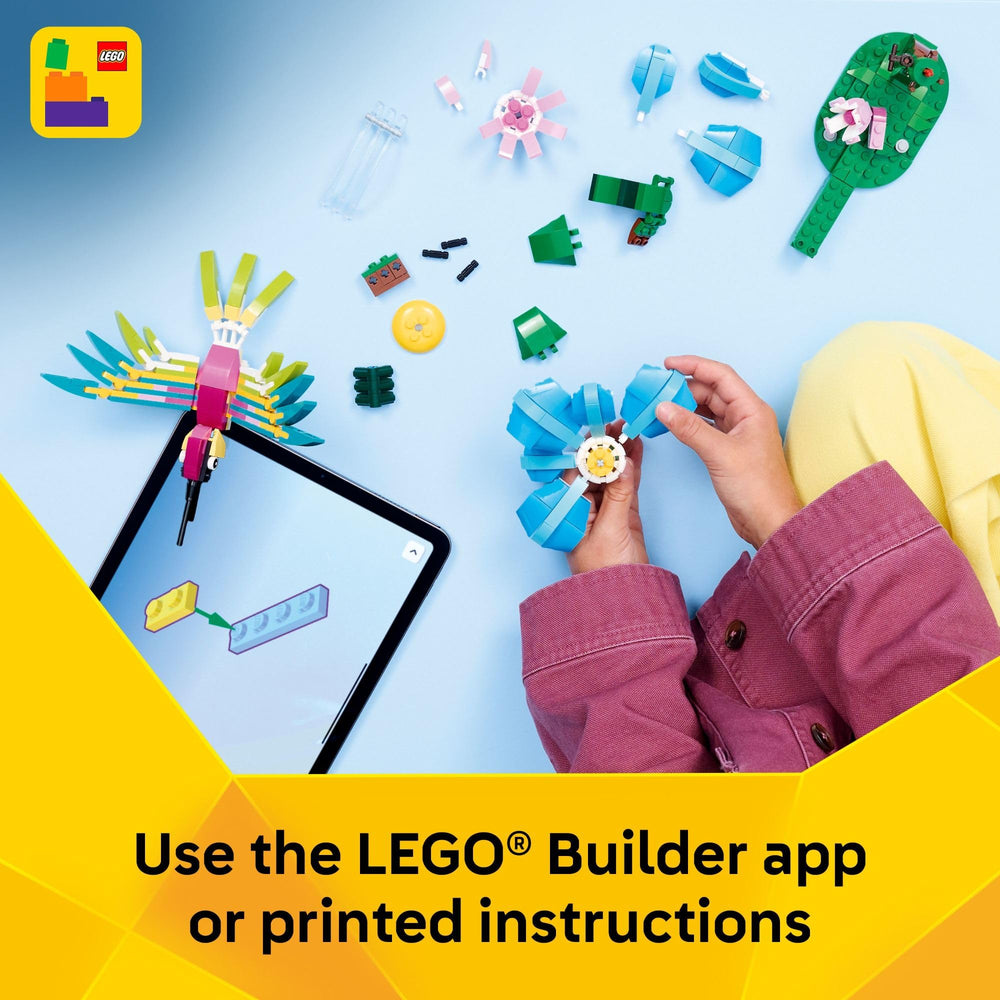 LEGO caja y piezas organizadas que facilitan el montaje paso a paso