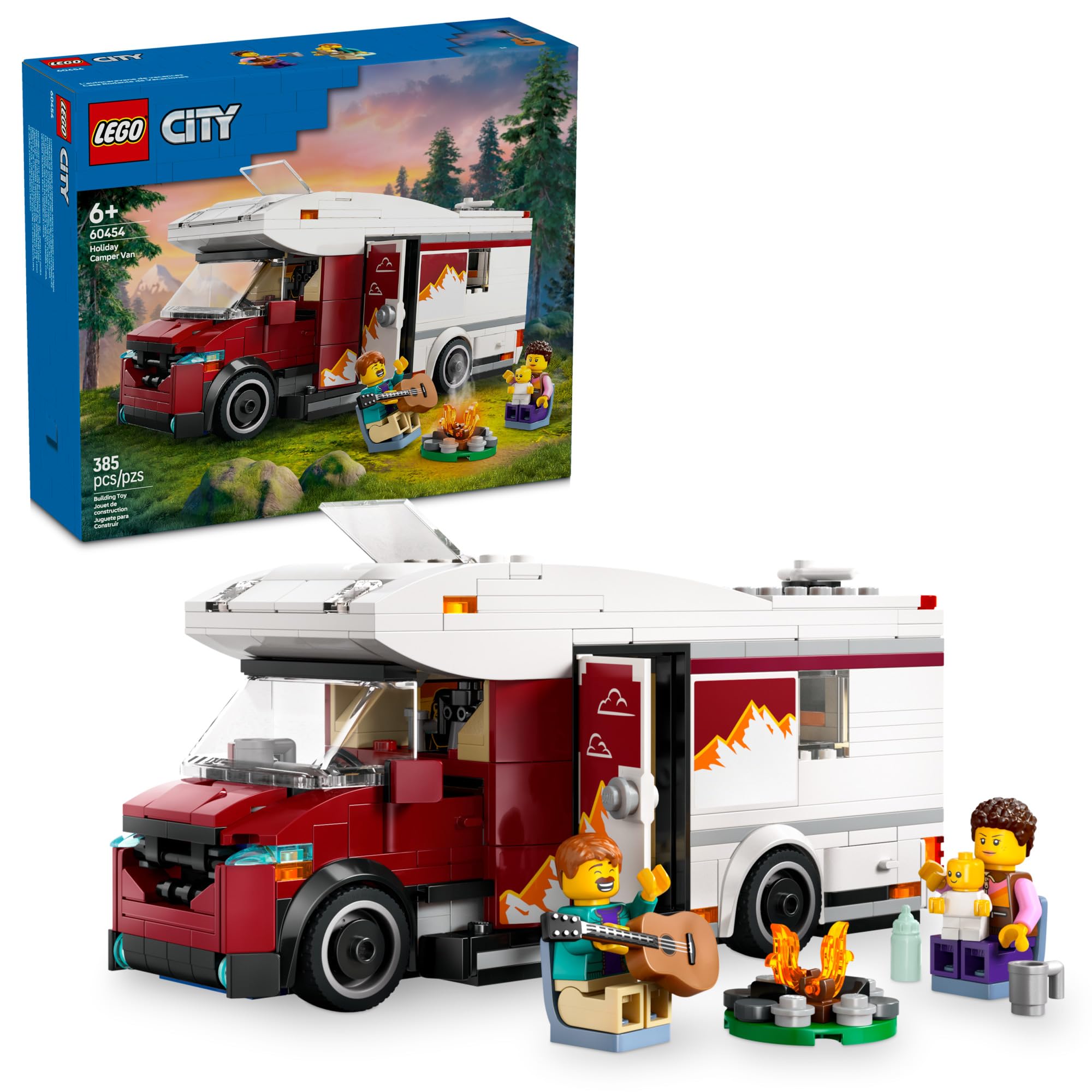 LEGO vista frontal de la camper van mostrando diseño y acceso fácil
