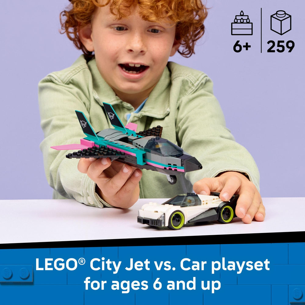 LEGO detalle del jet con alas y estabilizadores para juego rápido y realista