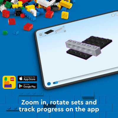 LEGO Monster Truck app LEGO Builder mostrando instrucciones 3D útiles