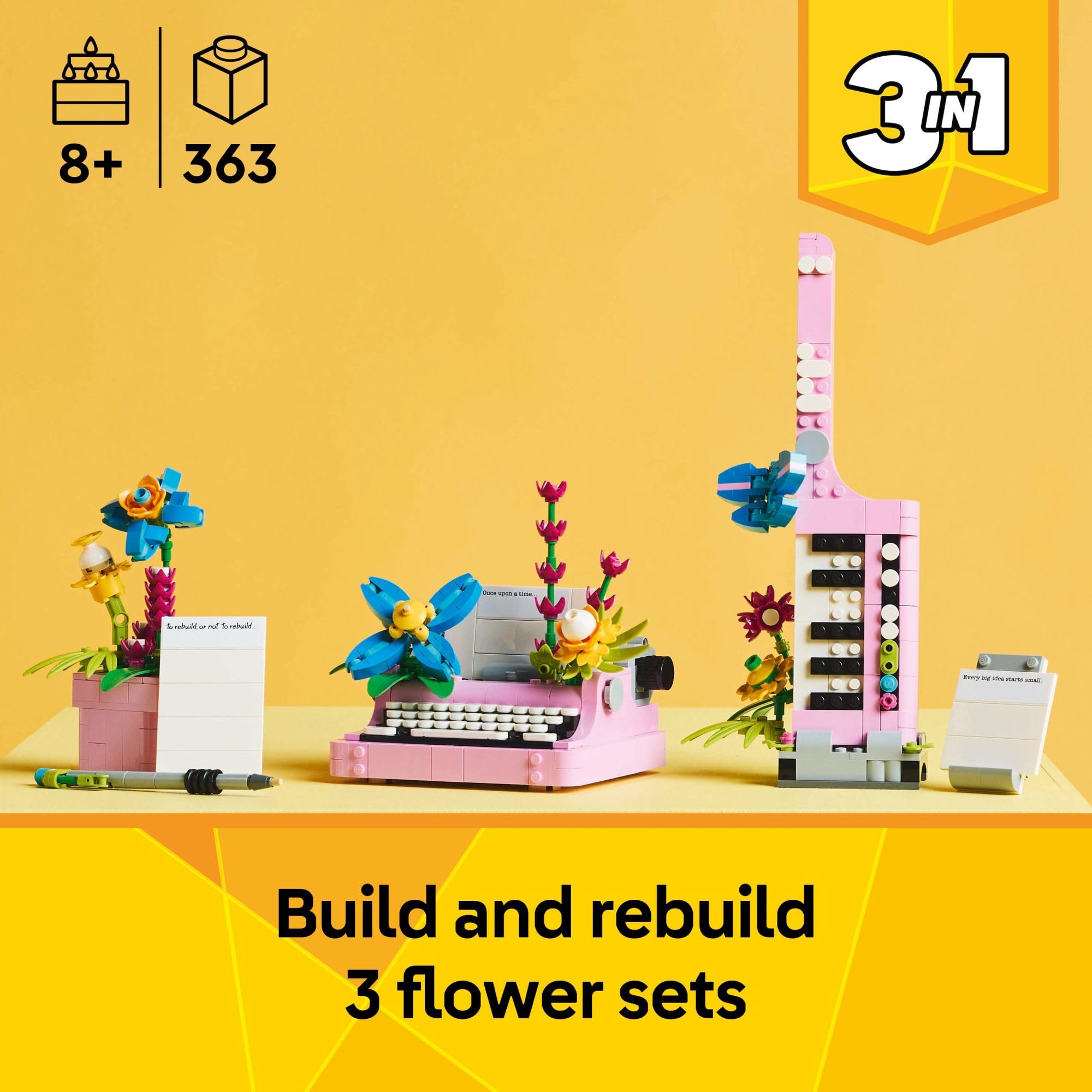 LEGO detalle del teclado móvil mostrando movimiento y realismo