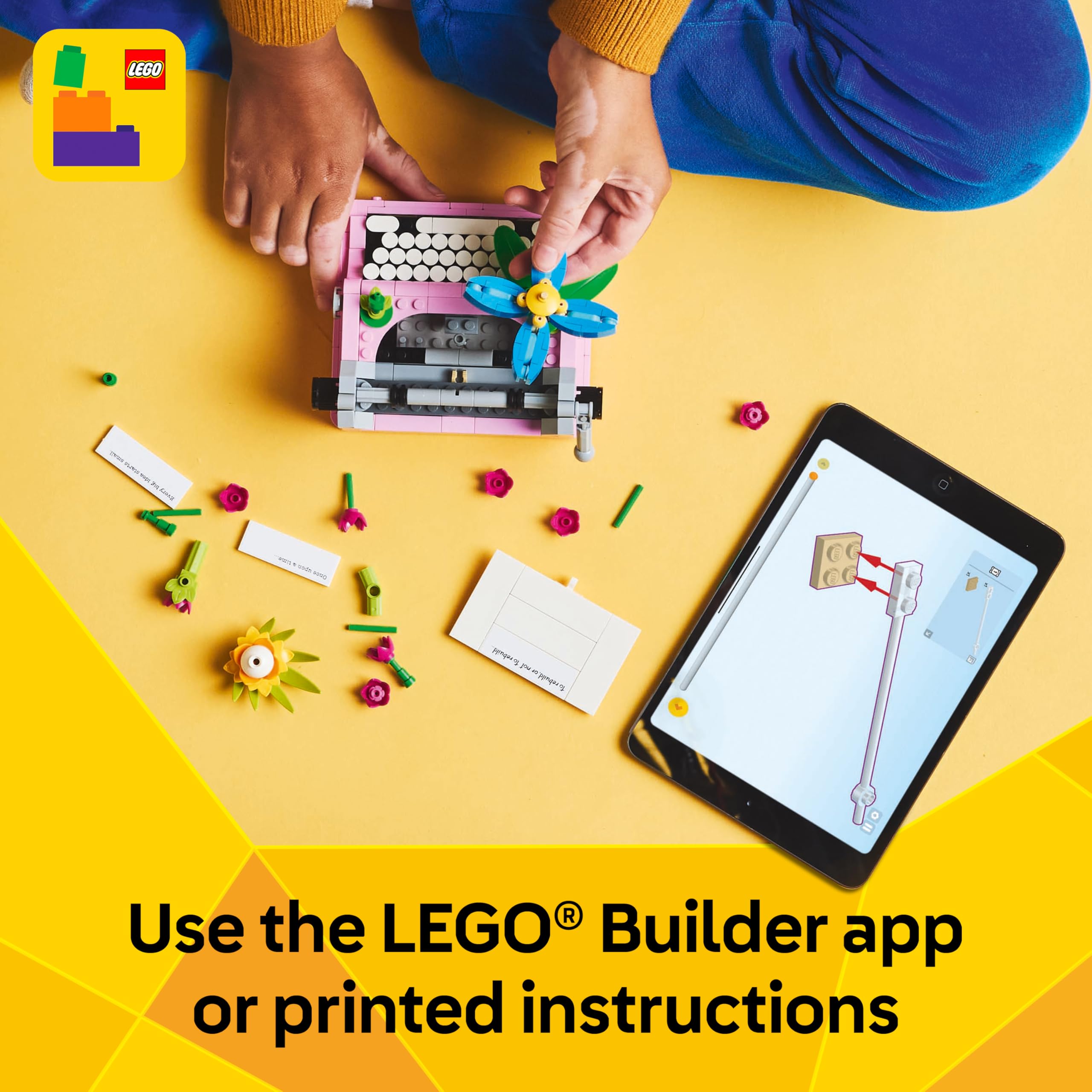 LEGO modelo en mesa para comparar escala y uso como adorno