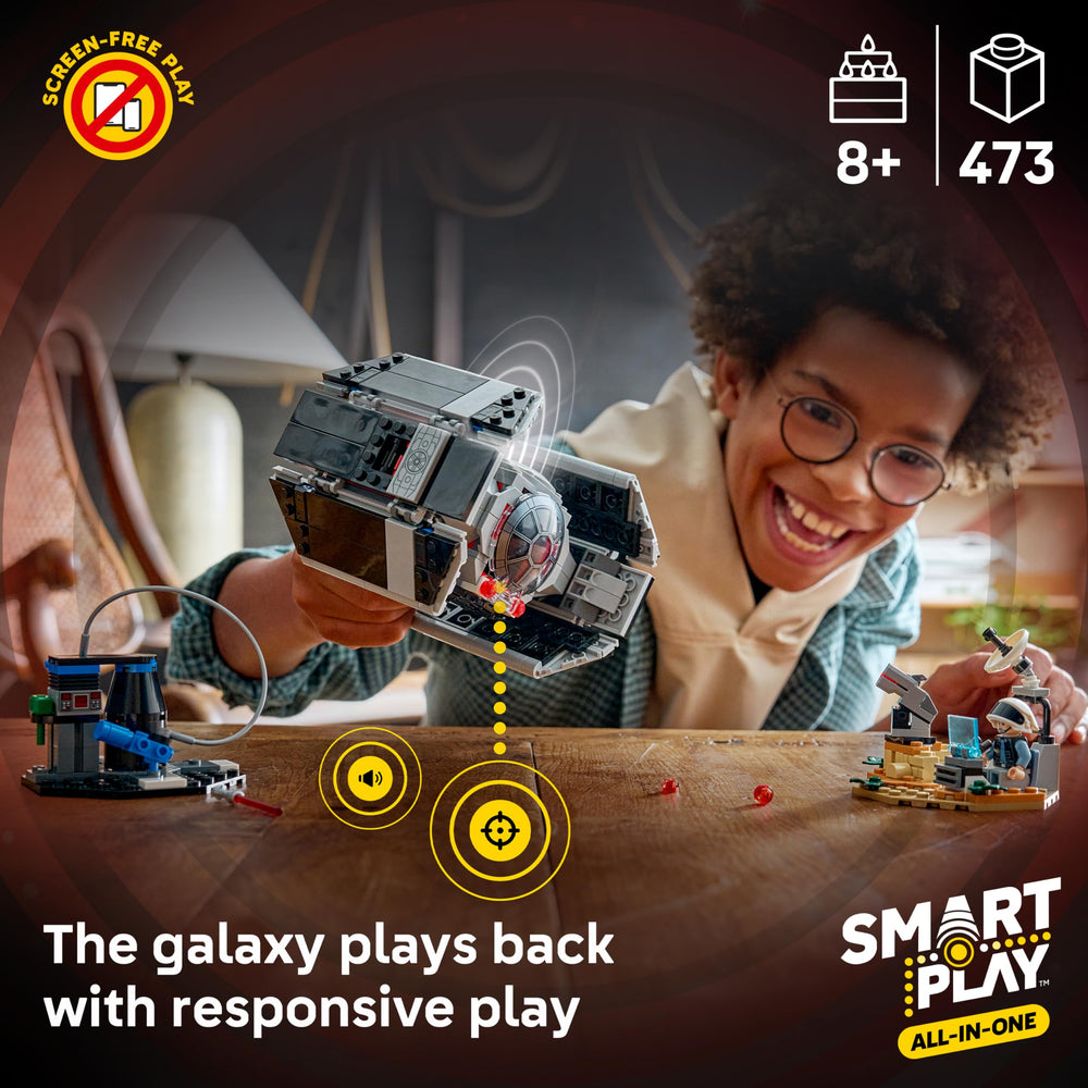 LEGO SMART Brick installed in model, demonstrates easy setup and motion-reactive play