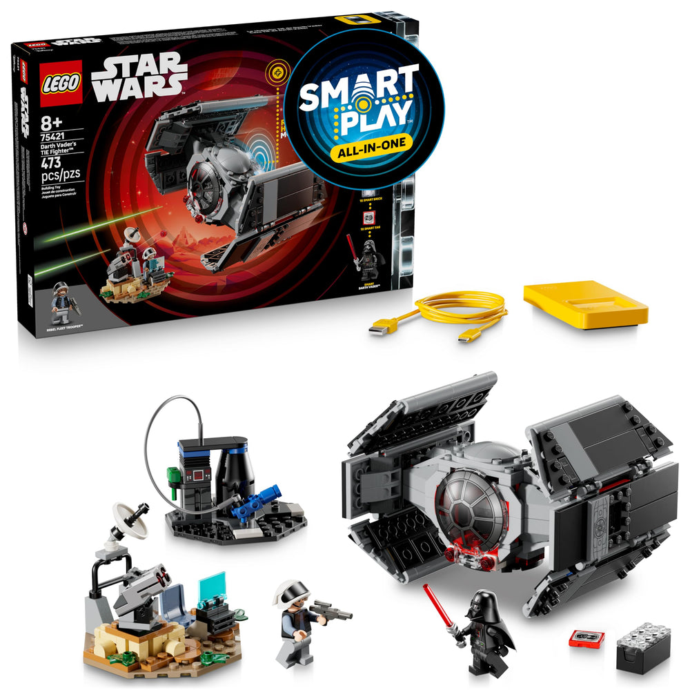 LEGO Darth Vader TIE Fighter front view showing cockpit and wings, great for display