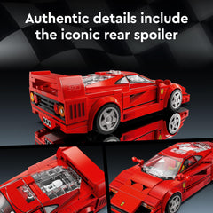 LEGO Ferrari F40 minifigura piloto colocada tras el volante para escenas