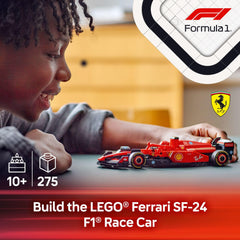 LEGO Ferrari SF-24 detalle del halo y cockpit facilitan juego seguro