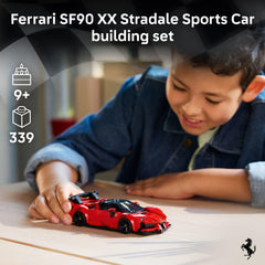 LEGO Ferrari SF90 XX detalle de llantas con escudo Ferrari para mayor autenticidad