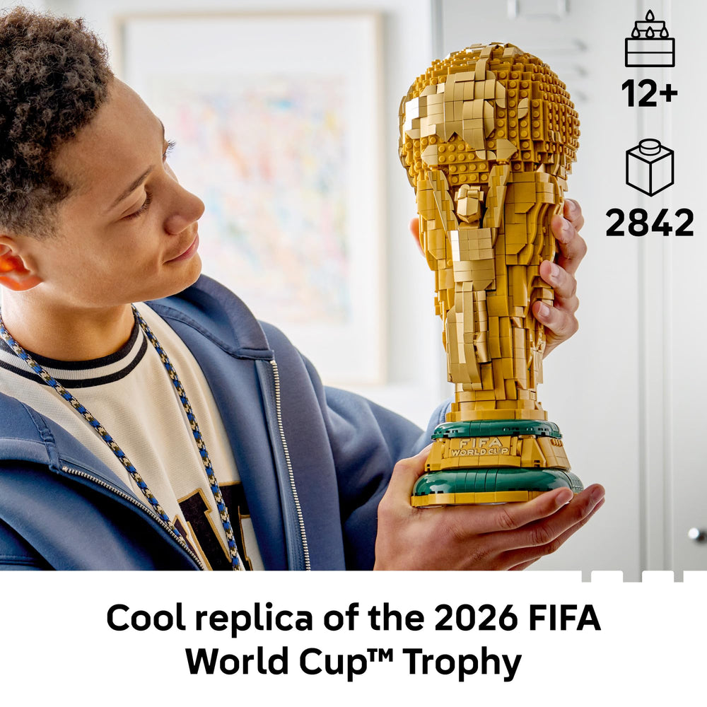 LEGO trophy globe opened revealing hidden mini-scene and minifigure for display versatility