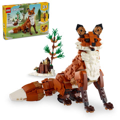 LEGO red fox front packaging showing set pieces and box art for gifting