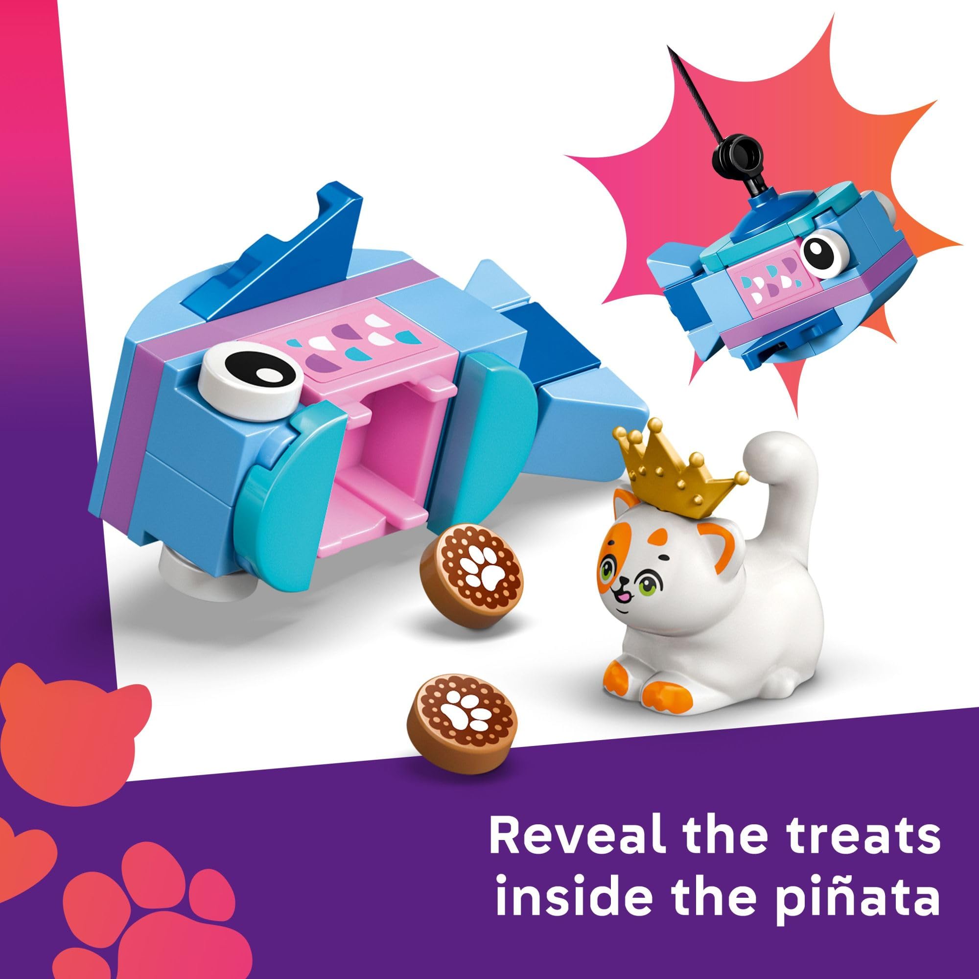 LEGO Friends gatos y accesorios de fiesta incluyendo pastel y regalos beneficios de juego narrativo