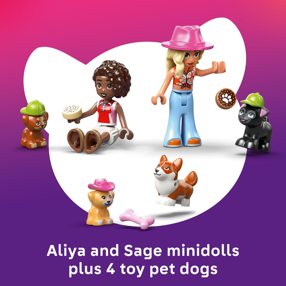 LEGO Friends colección de accesorios dispuestos: donuts, menú y transportín