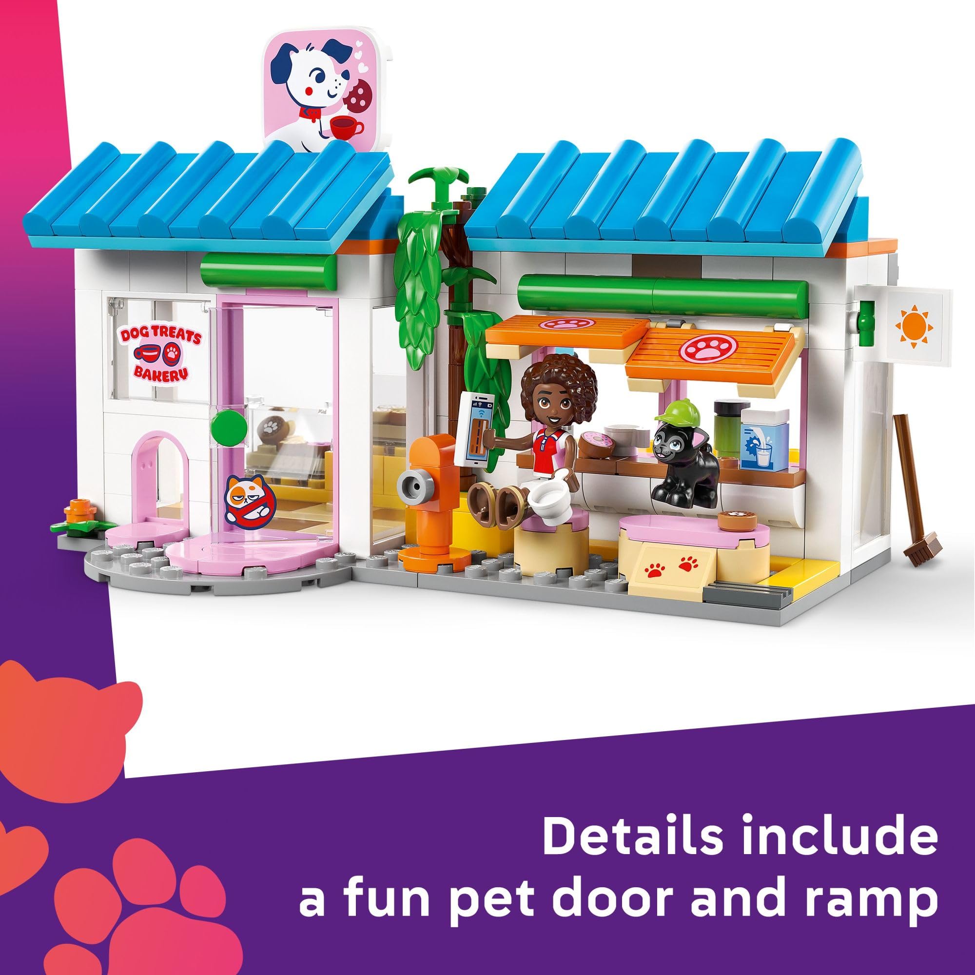 LEGO Friends Aliya y Sage con cuatro perros para escenas de juego colaborativo