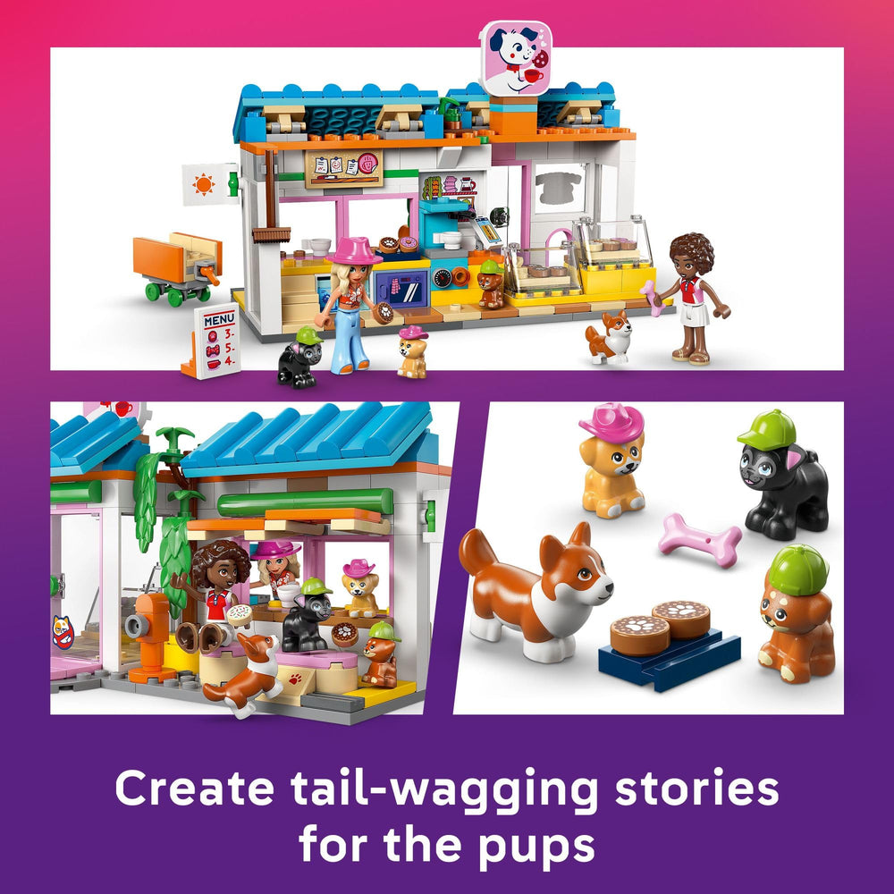 LEGO Friends rampa y mostrador con mascotas subiendo para interacción creativa