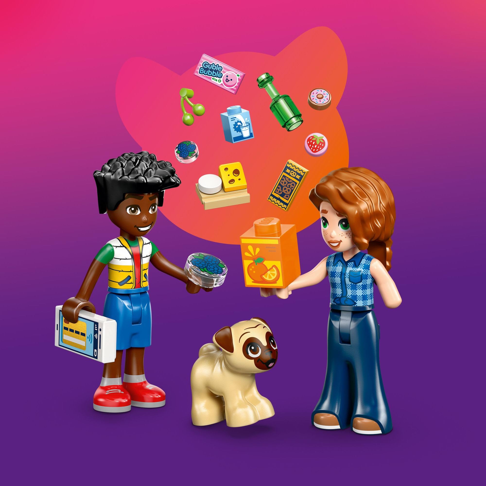 LEGO Friends tienda montada en escena de juego, muestra uso realista