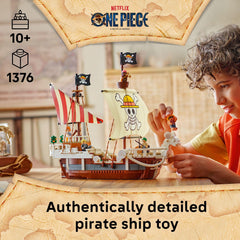 LEGO Going Merry close-up of ram figurehead and cannon with brand detail