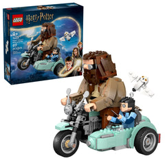 LEGO frontal del set 76443 mostrando moto y sidecar, ideal para regalar