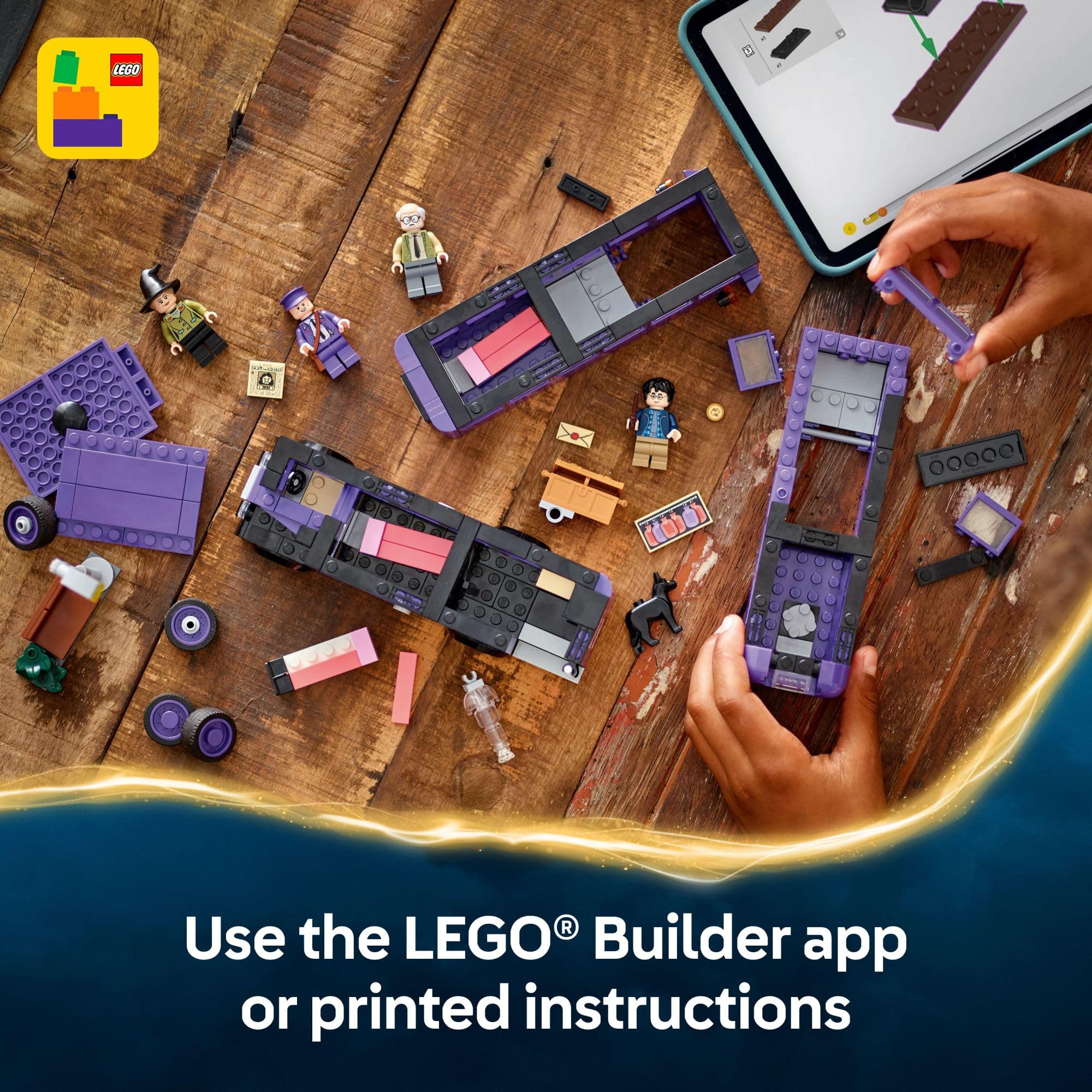 LEGO Knight Bus en escena de juego mostrando posibilidades creativas