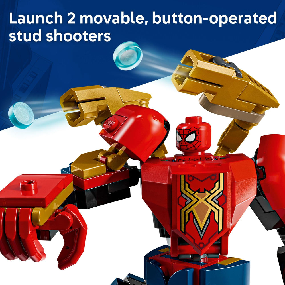 LEGO lanzadores de studs del mecha Spider-Man, acción y disparos precisos