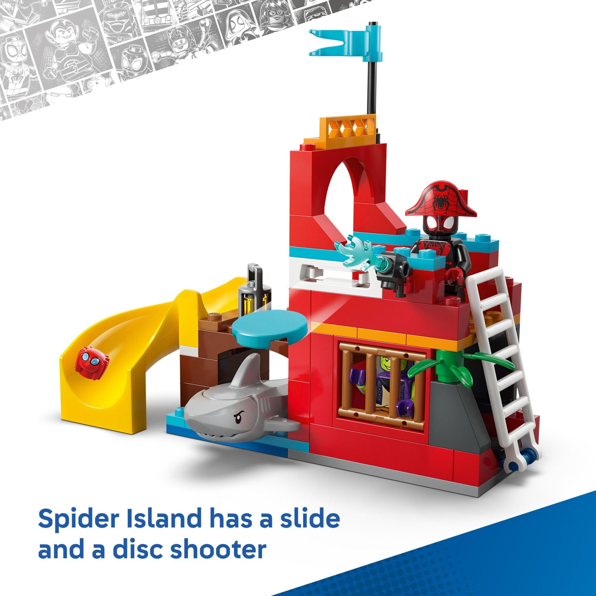 LEGO escena de juego infantil con barcos y persecución creativa