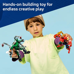 LEGO minifiguras Spider-Man Ghost-Spider y Doc Ock exhibidas, juego inmediato