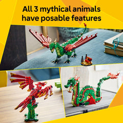 LEGO medieval dragon sea serpent alternate build showing length and fluid posing benefit